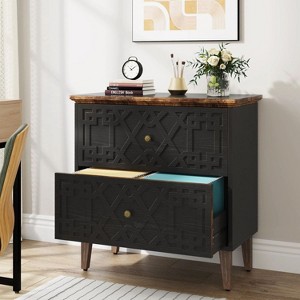 Hommoo Wood File Cabinet, 2-Drawer Filing Cabinet Storage Cabinet - 1 of 2
