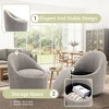 Modern Barrel Swivel Chairs with Concealed Storage, Round Upholstered Accent Chairs - 3 of 4