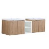 Okak Floating Bathroom Vanity with Sink Combo, Bathroom Sink Vanity with Soft Close Doors/Cabinets, Bathroom Sink Cabinet for Bathroom,Oak - 4 of 4