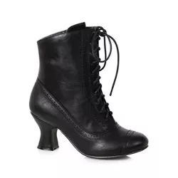 Ellie Shoes Victorian 2.5" Heel Women's Mid Calf Lace Up Costume Boot (Black) - Size 8