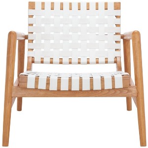 Bellona Leather Woven Accent Chair - ACH1004 - Safavieh - 1 of 4