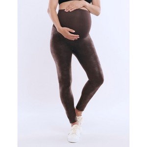 Women's Secret Fit Over the Belly Coated Full Length Legging | Motherhood Maternity - 1 of 4