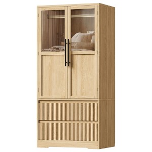 66 Inch Tall Storage Cabinet , Kitchen Pantry Bathroom Cabinet 2 Drawers for Kitchen, Dining Room, Bathroom - 1 of 4