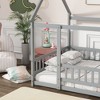NicBex Twin/Full Size House Bed Frame,Toddler Floor Platform Bed with Roof Frame and Guardrails,Montessori Floor Bed for Kids,Adults,Teens - 4 of 4