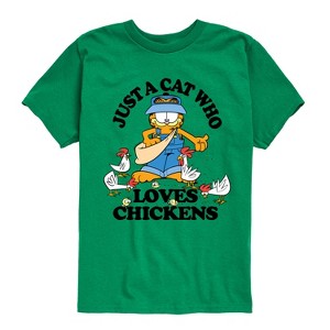 Boys' - Garfield - Just A Cat Who Loves Chickens Short Sleeve Graphic T-Shirt - 1 of 4