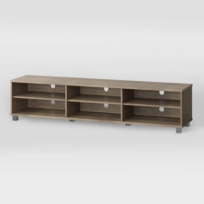 Brown Wood Grain TV Stand with Cabinet for 85" TVs