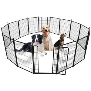Dog Playpen,48 Inch(H) 18 Ft(L) 8 Panels Dog Fence Indoor/Outdoor ,Heavy Duty Metal Pet Puppy Exercise Pen,  Wide Door Low Threshold - 1 of 4