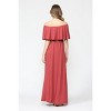 Hello Miz Women's Off Shoulder Ruffle Maternity Maxi Dress - 4 of 4