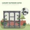 Large Wooden Catio Outdoor with 6 Jumping Platforms, Weatherproof Roof, for 1-3 Cats, 59" x 28" x 60" - 4 of 4