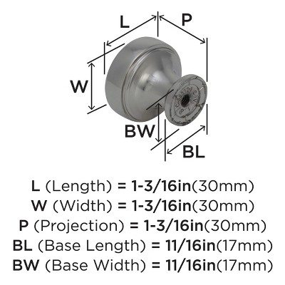 Polished Nickel Round Cabinet Knob with Mounting Hardware