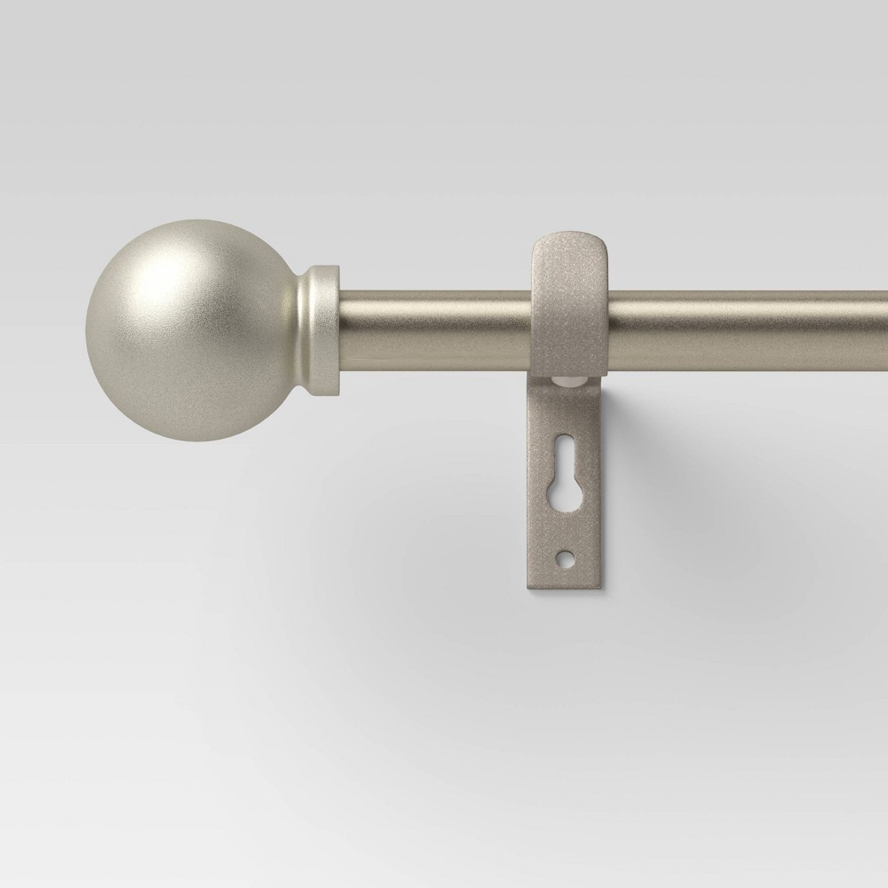 Photos - Curtain Rod / Track 28"-48" Café Smaller Ball Curtain Rod Silver - Room Essentials™: Adjustable Metal Rods for Curtains