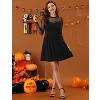 Allegra K Women's Heart Mesh Sheer Long Sleeve Gothic Cocktail Skater Party Dress - 3 of 4