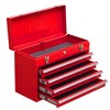 20.30"Metal Tool Box with 4 Drawers Portable Steel Tool Chest with Metal Cylinder Lock and Latch Closure, Liner, Red Powder coating-Red - 4 of 4