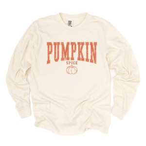 Simply Sage Market Pumpkin Spice Varsity Garment Dyed Long Sleeve - 1 of 4