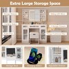 AENKYO 41.3" Makeup Vanity with Sliding Mirror & Adjustable LED Lights - Dressing Table with RGB Cabinets & Storage Stool, 3 Drawers, White - 3 of 4