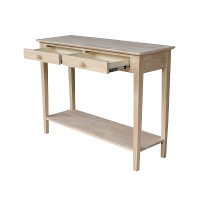 Spencer White Wood Sofa Console Table with Storage