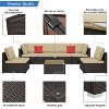 Yaheetech 7 Pieces Rattan Patio Furniture Set with Cushions Brown - 4 of 4