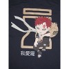 Naruto Camiseta clásica Gaara con símbolo Kanji y Sand Village, Negro 