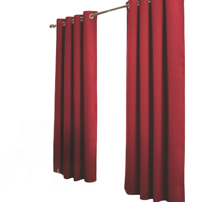 RT Designer Collection Anchorage Blackout Grommet Luxurious Modern Design Curtain Panel 54" x 95" Red