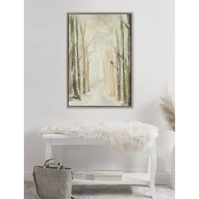 Sylvie Winter Landscape Gray Framed Canvas Wall Art 23x33