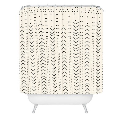 Iveta Abolina Mud Cloth Inspo VIII Shower Curtain White - Deny Designs