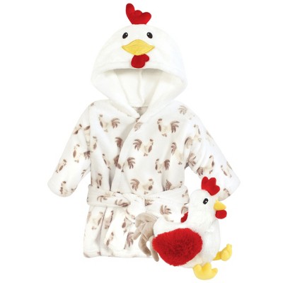 Image of Hudson Baby Plush Bathrobe and Toy Set, Rooster, One Size