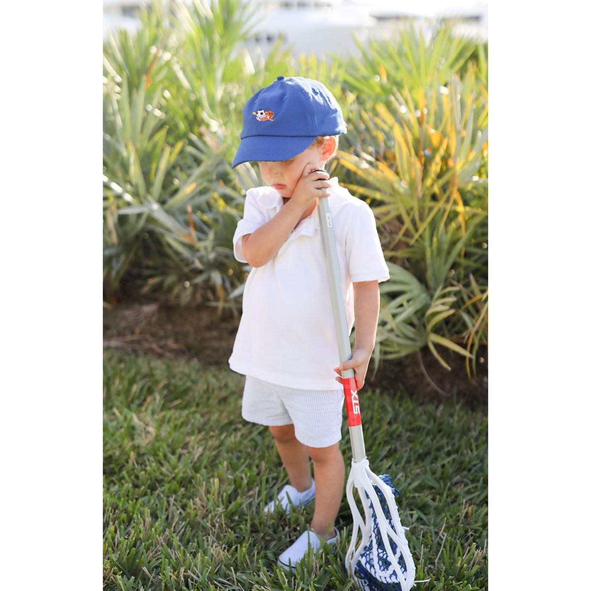 Bits & Bows Sports Baseball Hat, Blue 2-7Y - thumbnail 3