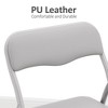 3-Piece Kids Folding Table & Chairs Set, PU Cushion, Black/Beige/Gray - 3 of 4