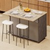NicBex Mobile Kitchen Island Cart Kitchen Carts on Wheels with Storage, 3 Cabinet Doors, Internal Side Shelf and Towal Rack for Kitchen - 3 of 4