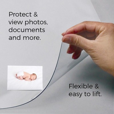 Clear Vinyl Antimicrobial Non-Slip Desk Pad, 20" x 36"