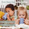 WeeSprout Bamboo Grow-With-Me Sippy Cups with Lids, 10 oz, Set of Four, Babies Kids & Toddlers, Made With Bamboo & 100% Silicone - 3 of 4
