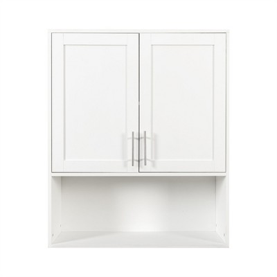 OUTSUPPLY Bathroom Mirror Cabinet, Two Door Wall Cabinet Bathroom Vanity Mirror Cabinet with Facial Tissues Slot and Multifunctional Storage Area