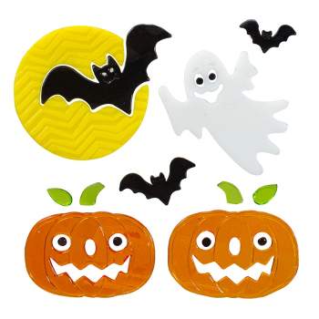 Northlight 11-Piece Ghost and Pumpkin Halloween Gel Window Clings
