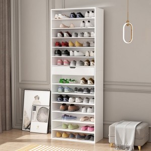 FUFU&GAGA White Shoe Rack Multi Layer Shelf Entrance Storage Shoe Cabinet - 1 of 4