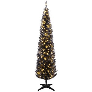 NAYSAYE 7ft Pencil Artificial Christmas Tree with Realistic Branches and Sturdy Metal Base for Holiday Decoration, Black, 21.7"*21.7"*82.7" - 1 of 4