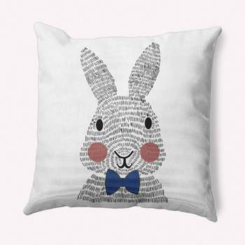 16"x16" Bow-tie Bunny Easter Square Throw Pillow - e by design