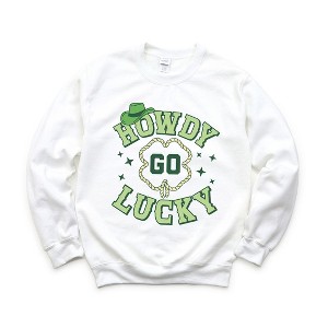 Simply Sage Market Women's Graphic Sweatshirt Howdy Go Lucky Stars - 1 of 4