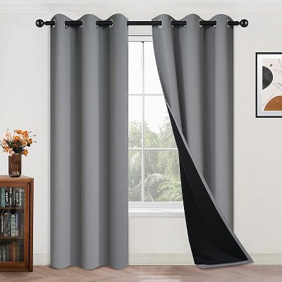 Yakamok Room Darkening Thermal Insulated Blackout Curtains for Bedroom (42Wx84L,Grey 2 Panels)