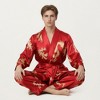 Anna-Kaci Men's 2-Piece Set Satin Dragon Print Robe and Lounge Pants with Shawl Collar and Waist Tie - 3 of 4