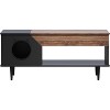 Acekool 45'' Coffee Table with Cat House, Storage Drawer, Rustic Black Table for Living Room, Hidden Litter Box, Cat Door - 3 of 4