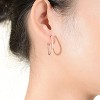 Guili Sterling Silver Hoop Earrings with 18K Rose Gold Plating and Sparkling Cubic Zirconia Stones, A Perfect Pair to Elevate Your Jewelry Collection - 2 of 3