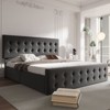 Full Size Upholstered Bed Frame with Storage Drawers and Headboard – Button Tufted Design, Sturdy Wooden Slats, No Box Spring Required, Easy Assembly - 4 of 4
