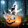 Whisen Halloween Inflatables Outdoor Decorations Jack-O-Lantern Pumpkin and Ghosts - Orange - 3 of 4