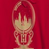 Harry Potter Men's Hogwarts Castle Long Sleeve Graphic Cotton Sweatshirt Hoodie - Red S - 2 of 3