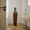 Angel Sar 39" Tall Two-Tone PVC Floor Vase, Dark Brown Weave Designer Planter for Dry Florals, Mid-Century Modern Standalone Vase - 2 of 4