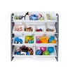 UNiPLAY Toy Organizer With Removable Storage Bins, Multi-Bin Organizer for Books, Building Blocks, School Materials, Toys with Baseplate Board Frame - 3 of 4