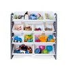 UNiPLAY Toy Organizer With Removable Storage Bins, Multi-Bin Organizer for Books, Building Blocks, School Materials, Toys with Baseplate Board Frame - image 3 of 4