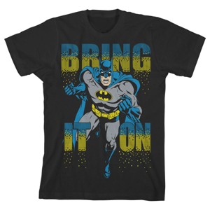 Batman Bring It On Boys' Black Short Sleeve T-shirt Toddler Boy to Youth Boy - 1 of 1