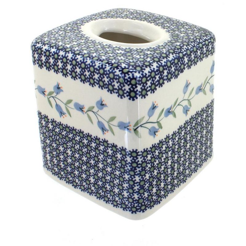 Blue Rose Polish Pottery O003 Manufaktura Tissue Box, 1 of 3