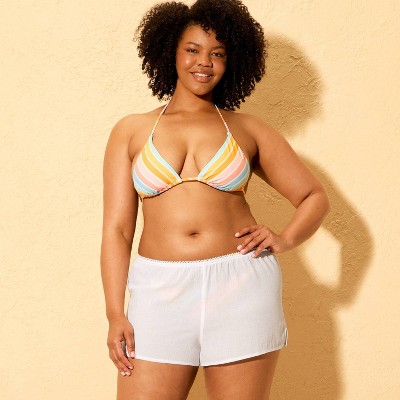 Shade & Shore Women's Gauze Swim Cover Up Shorts - Shade & Shore™ White XL — фото 4